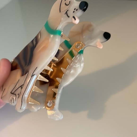 NWT Brown Dog, green collar  Hair Claw - Viral Dog Shaped Hair Clips | Dog mom - Picture 4 of 5